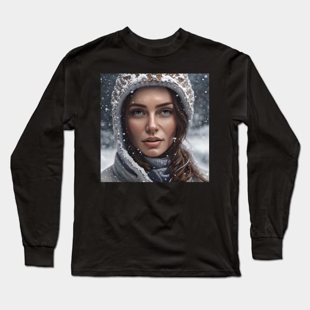 Arctic Lady Long Sleeve T-Shirt by Planet Jiberish